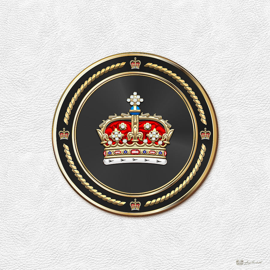 Crown of Scotland over White Leather  Digital Art by Serge Averbukh