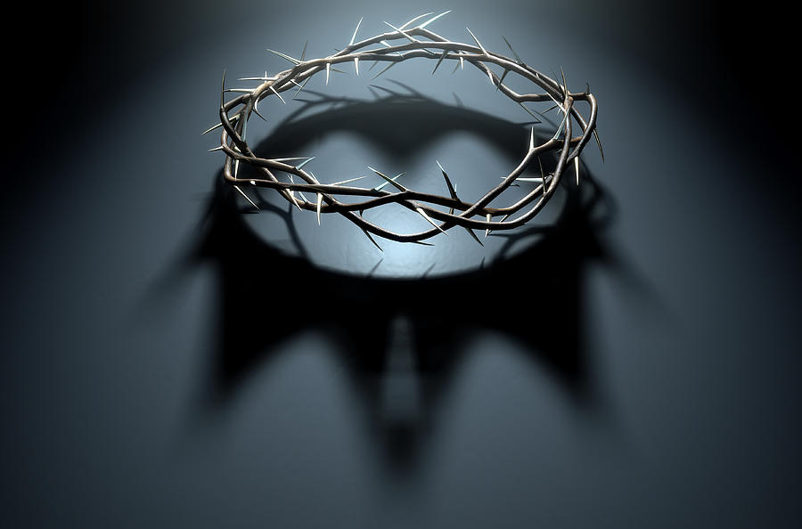 Abstract Digital Art - Crown Of Thorns With Royal Shadow by Allan Swart