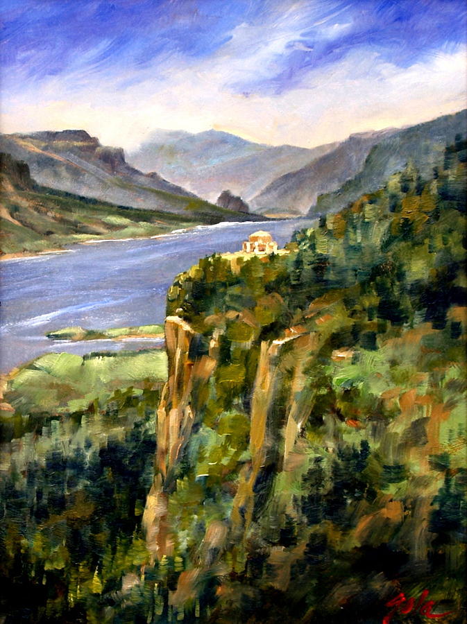 Crown Point Oregon Painting by Jim Gola