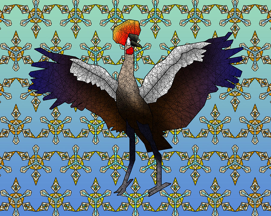 Wildlife Digital Art - Crowned Crane by Dusty Conley