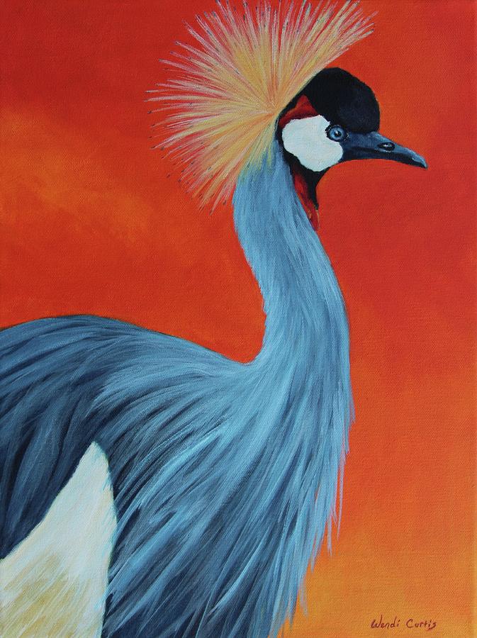 Crowned Crane Painting by Wendi Curtis