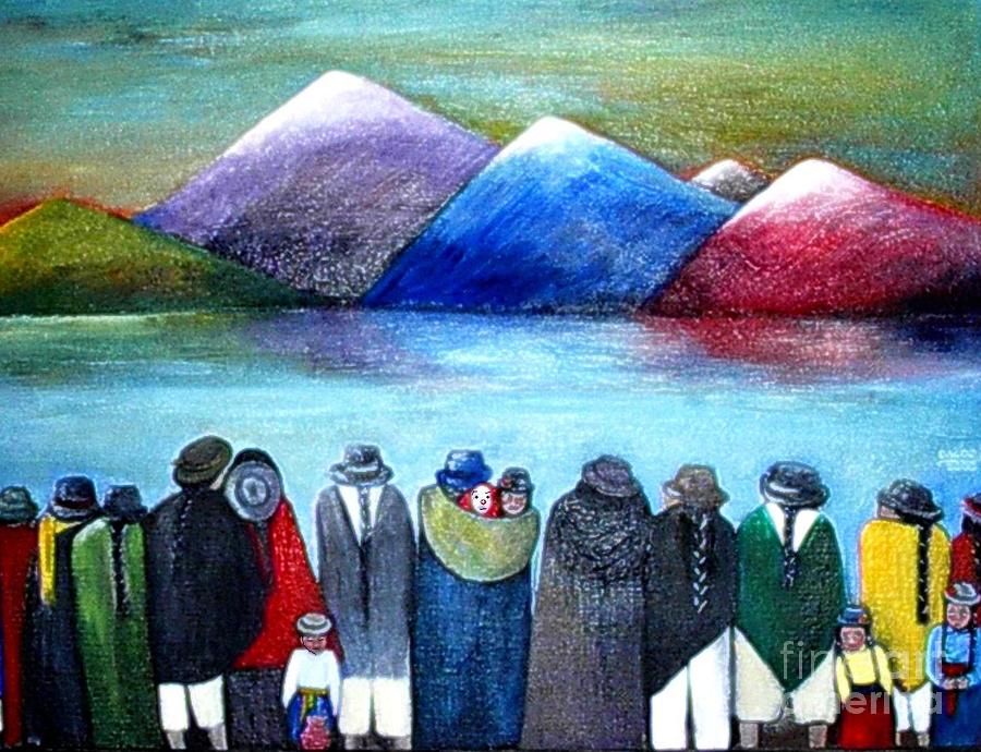 Mountain Painting - Crowned Lake by Patricia Velasquez de Mera