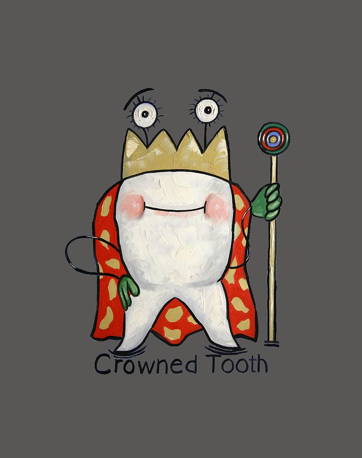 Crowned Tooth T-Shirt Anthony Falbo Painting by Anthony Falbo
