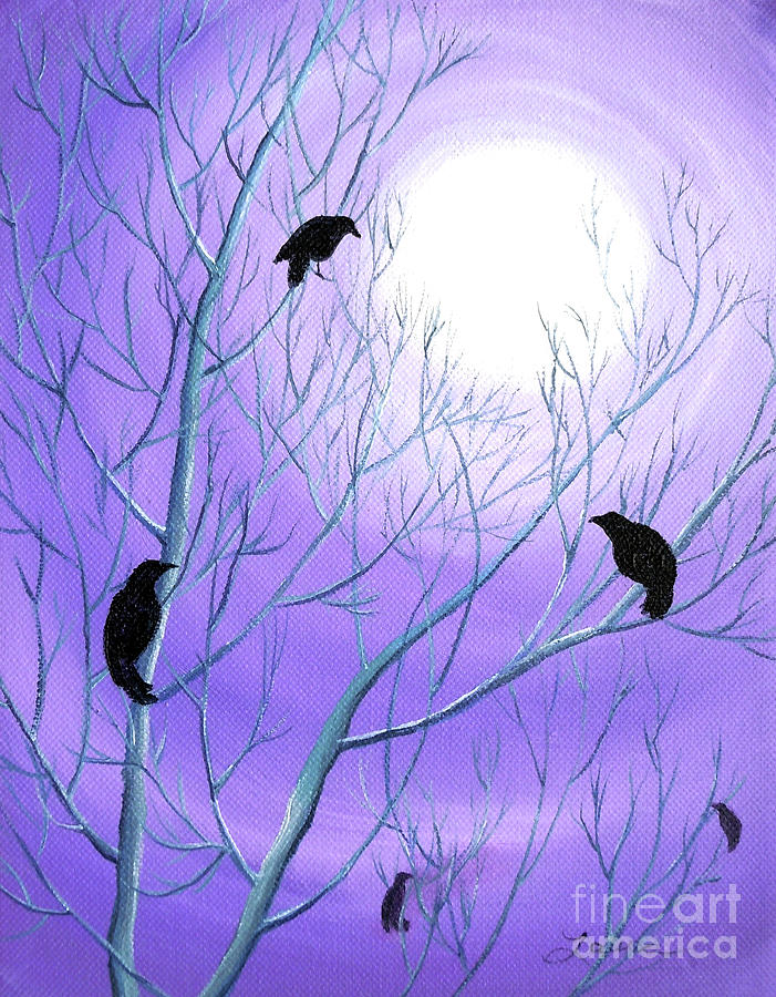 Crows On Empty Branches Painting