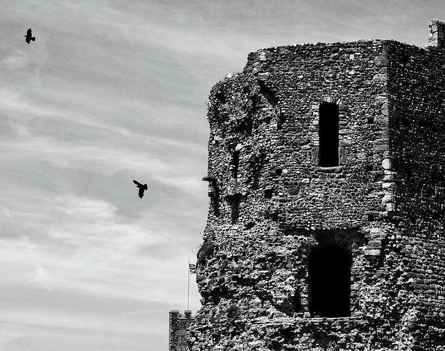 Crows Over Roman Ruins In Dover Photograph by Philip Openshaw