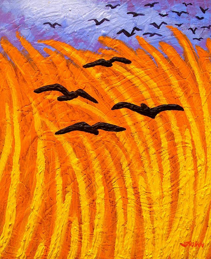 Cottage Painting - Crows Over Vincents Wheat Field Reworked by John  Nolan