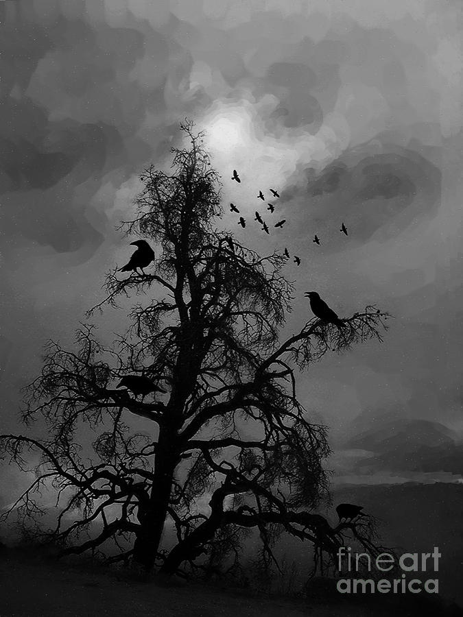 Crows Wild  Painting by Gull G