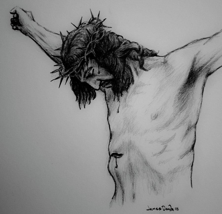 Crucified 2 Drawing by James Deady