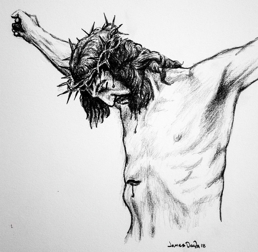 Crucified 3 Drawing by James Deady - Fine Art America
