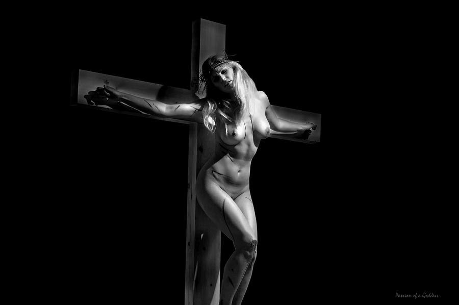 Inspirational Photograph - Crucified woman in dark VI by Ramon Martinez