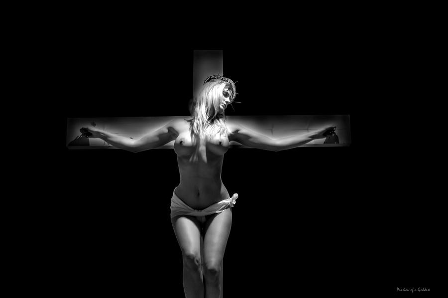 Inspirational Photograph - Crucified woman in dark VII by Ramon Martinez