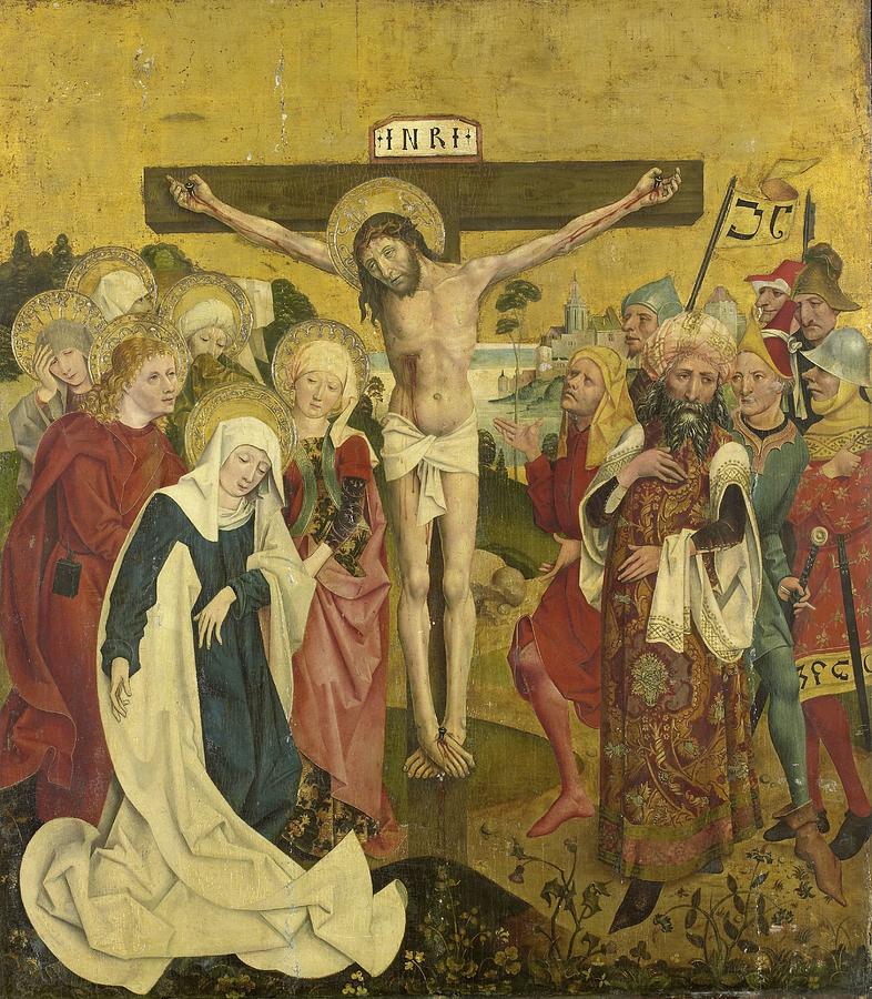 Crucifixion Christ on a cross  Painting by Vintage Collectables