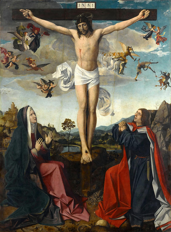 Crucifixion Painting by Josse Lieferinxe
