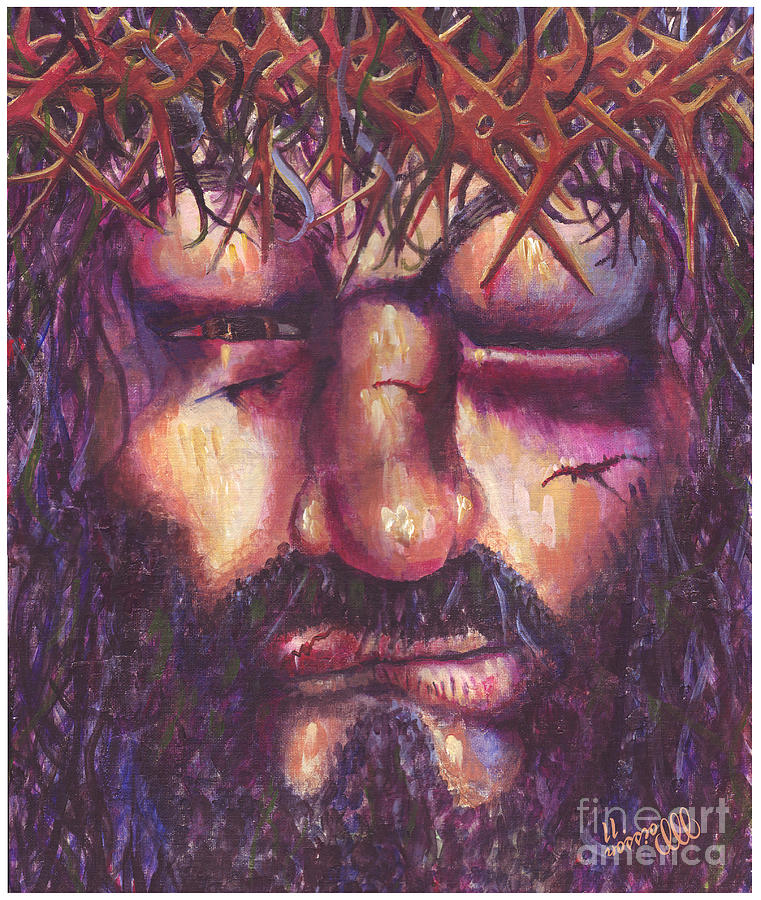 Jesus Christ Painting - Crucifixion. Master Fully Done by Jean-Marie Poisson