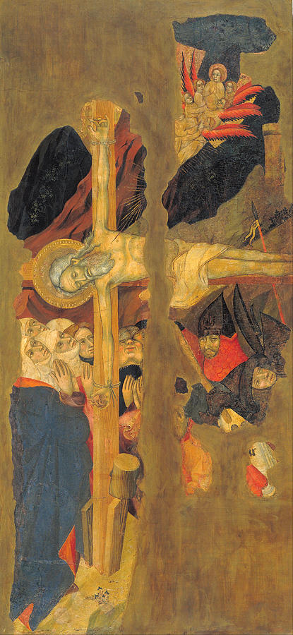 Crucifixion of Saint Andrew Painting by Lluis Borrassa