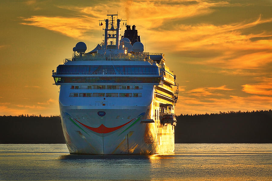 Cruise Ship at Dawn Photograph by Stuart Litoff