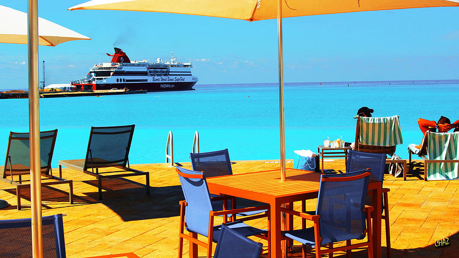Cruise Ship at Island Dock Digital Art by CHAZ Daugherty