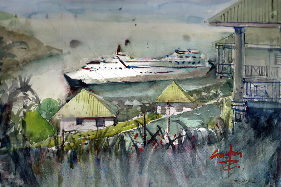 Sitting in the Dock of the Bay, Kingstown, St Vincent  Painting by Gaston McKenzie