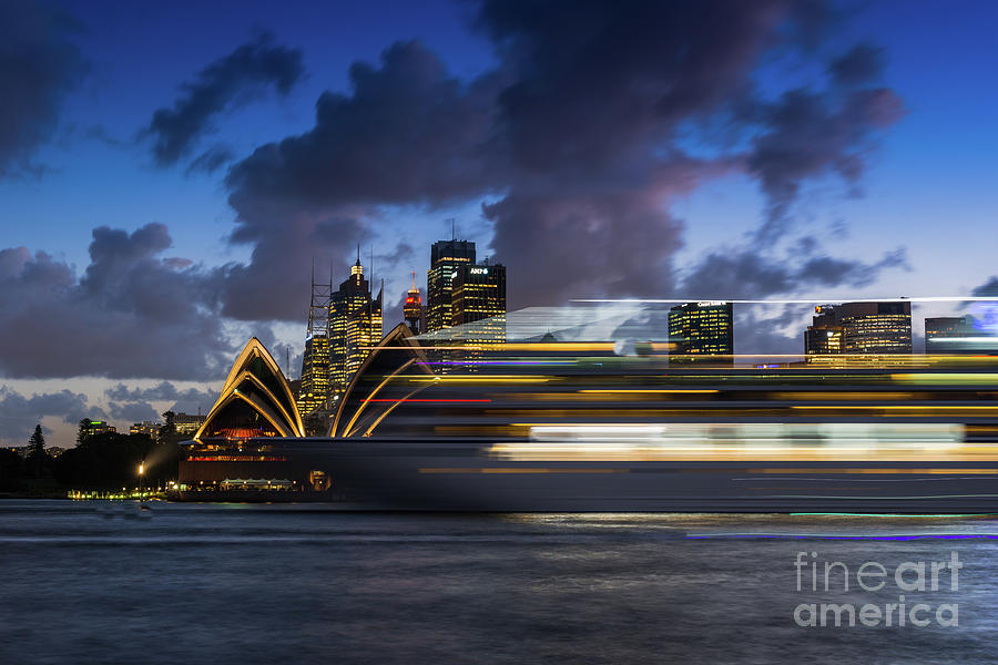 cruise ship passes Sydney Opera House Photograph by Andrew Michael