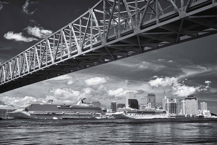 Cruise Ships and NOLA Skyline Photograph by Jerry Fornarotto