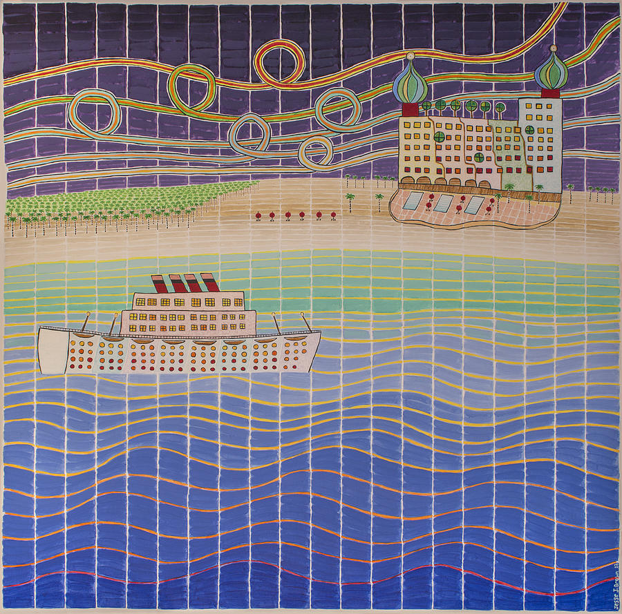 Cruise Vacation Destination Painting by Jesse Jackson Brown