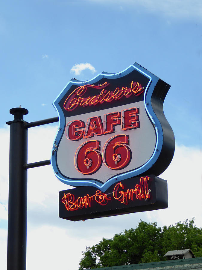 Cruisers Cafe 66 Sign Photograph by Gordon Beck