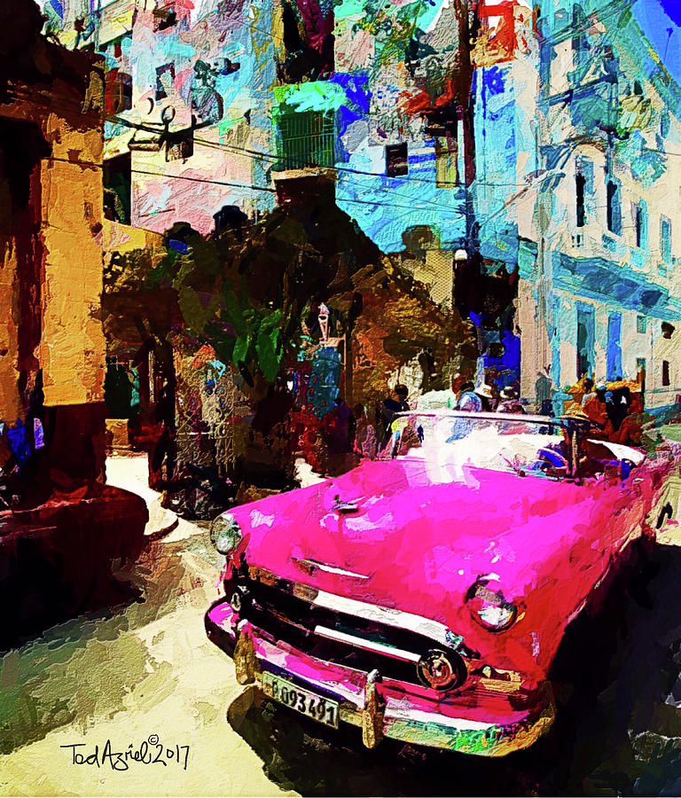 Cruising In Havana Digital Art by Ted Azriel
