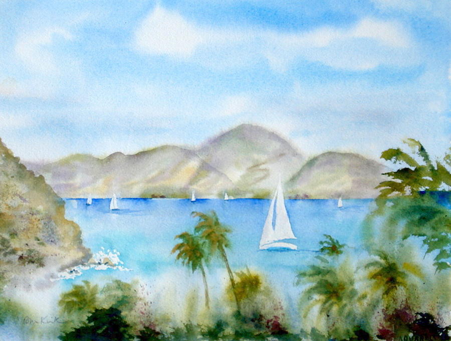 Cruising in the Caribbean Painting by Diane Kirk
