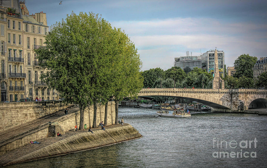 Cruising Seine River Paris France  Photograph by Chuck Kuhn