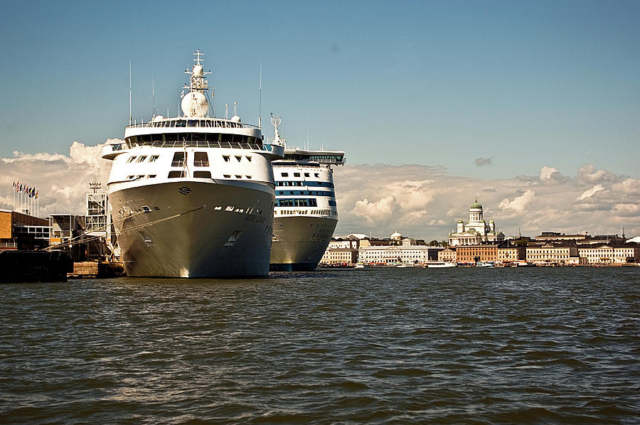 Cruising ships in harbor Photograph by Jarmo Honkanen