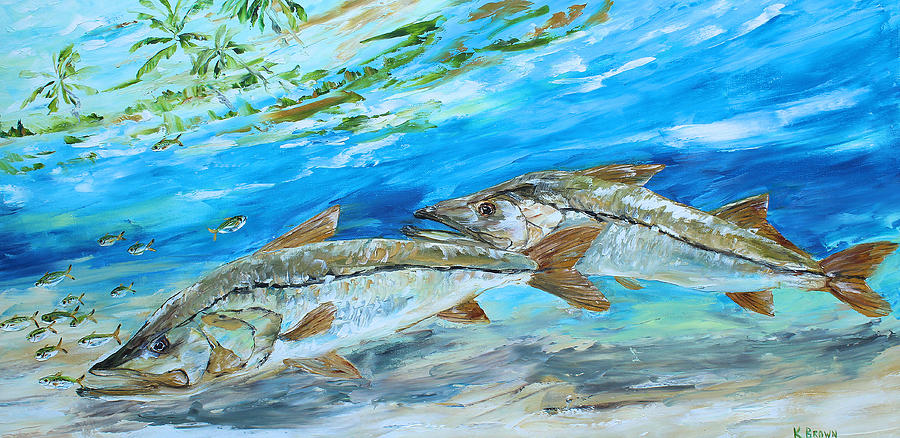 Cruising Snook Painting by Kevin Brown