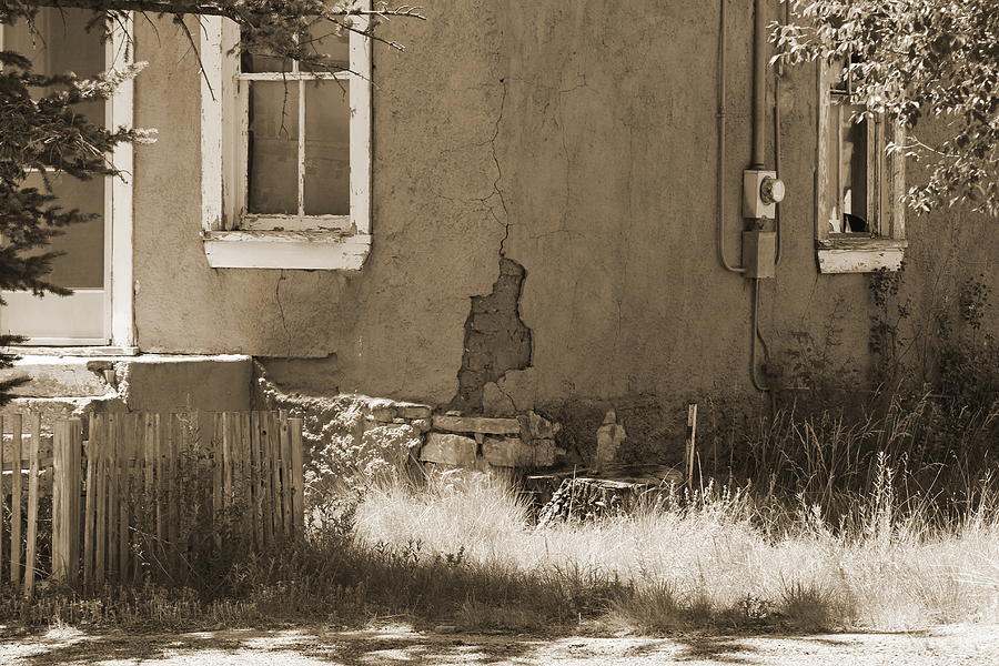 Crumbling Old Stucco Wall in Sepia Tones Photograph by Colleen Cornelius