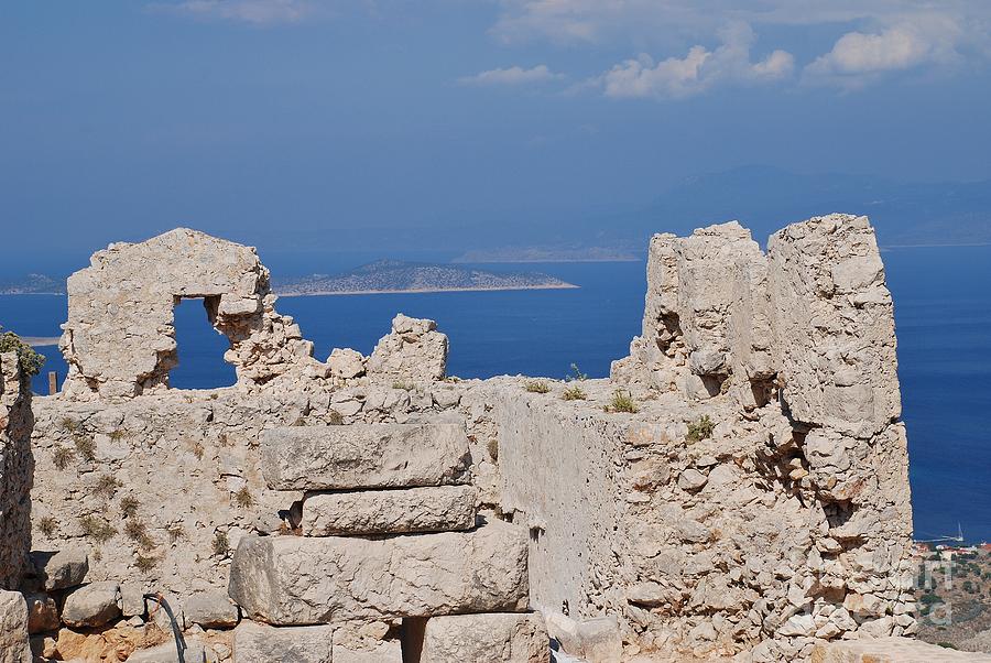 Crusader castle ruins on Halki Photograph by David Fowler