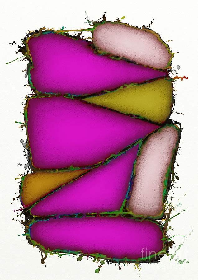 Triangles Digital Art - Crushed pink by Keith Mills