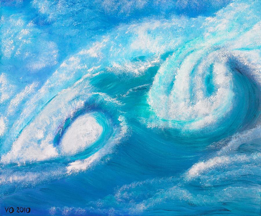 Crushing Wave Painting by Valerie Ornstein