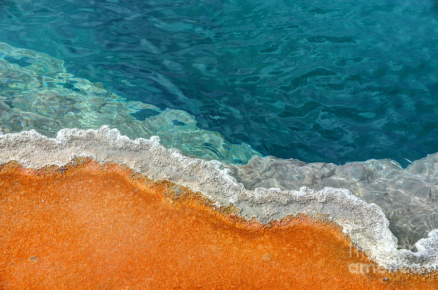 Yellowstone National Park Photograph - Crusted Edge of Black Pool Hot Spring - Yellowstone National Park by Gary Whitton