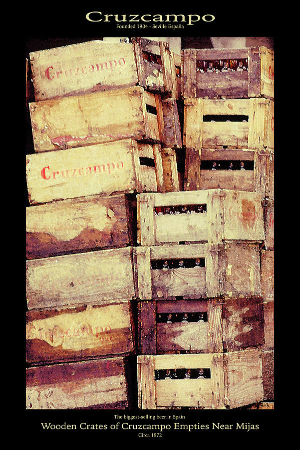Cruzcampo Beer in Wooden Cases POSTER Photograph by Robert J Sadler