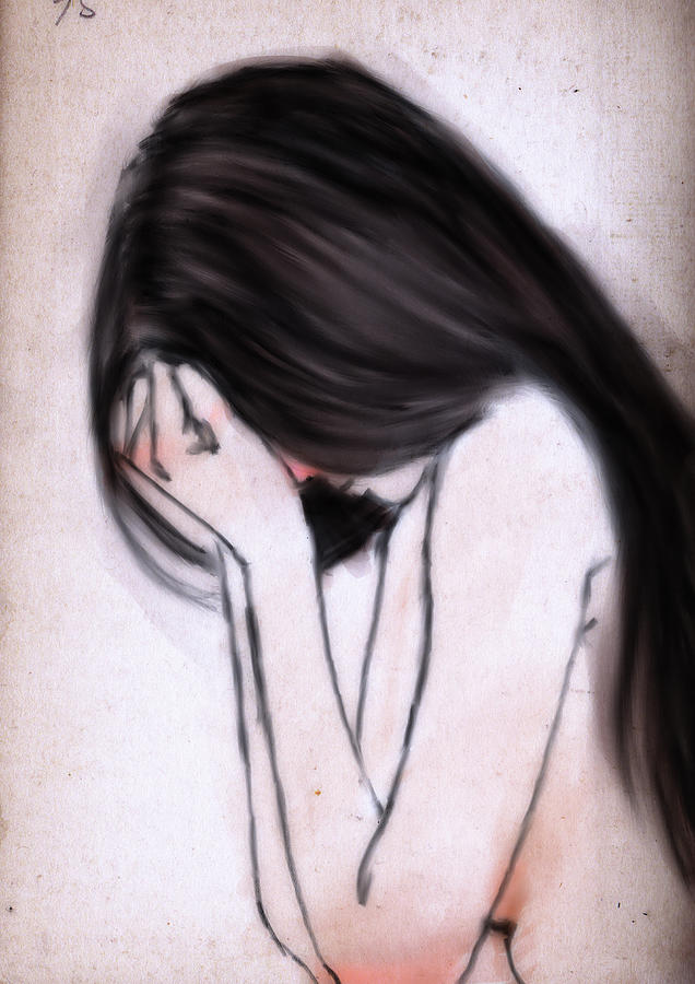 crying drawing by h james hoff
