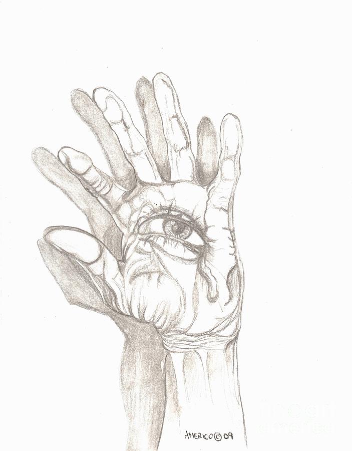 Crying Hand Drawing by Americo Salazar - Fine Art America