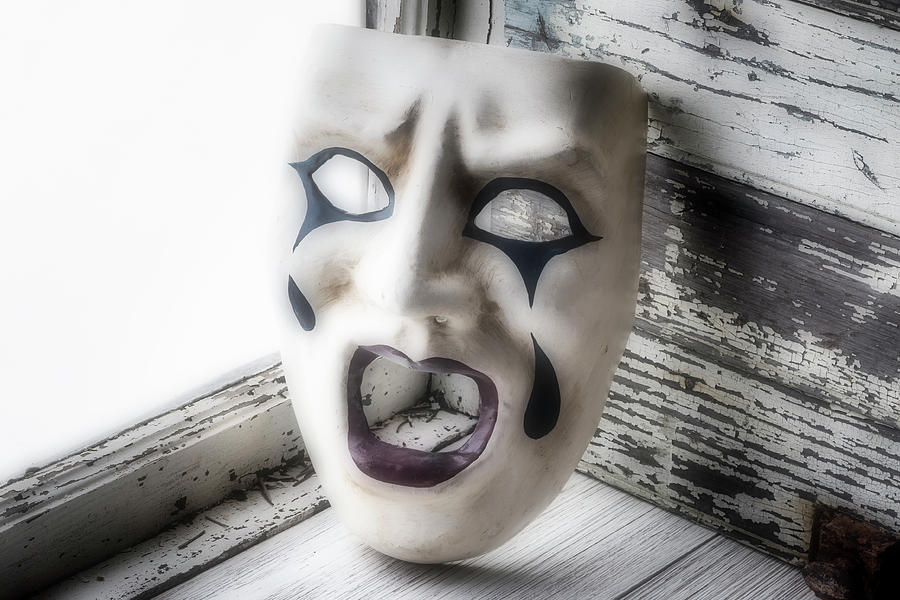 Crying Mask In Window Photograph by Garry Gay