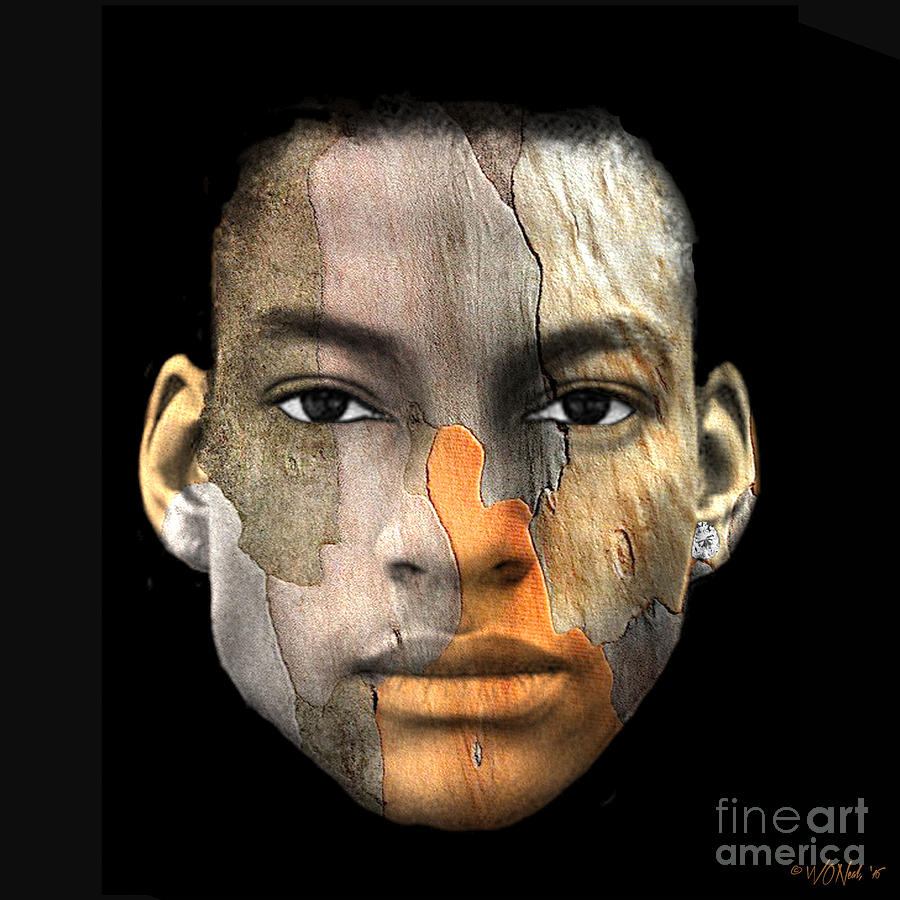 Portrait Digital Art - Cryptofacia 30 - Luke by Walter Neal