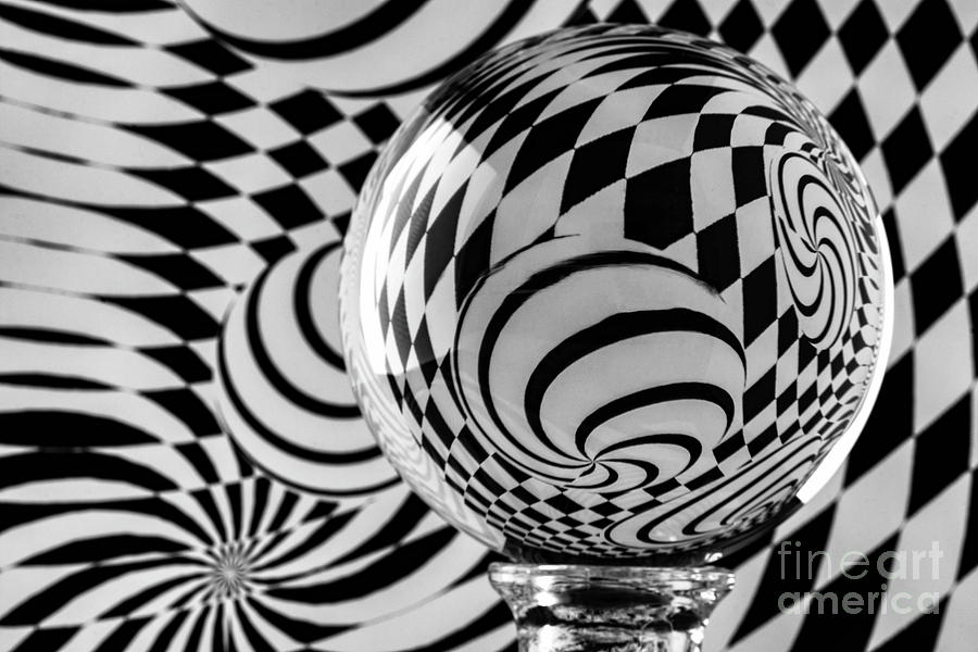 Abstract Photograph - Crystal Ball Op Art 7 by Steve Purnell