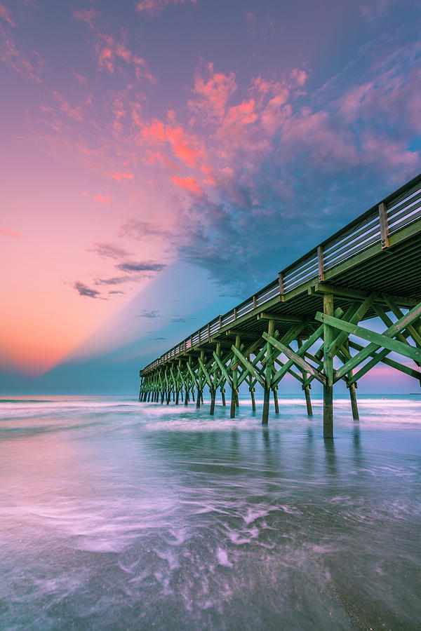 Crystal Beach Pier Sunset in North Carolina Photograph by Ranjay Mitra