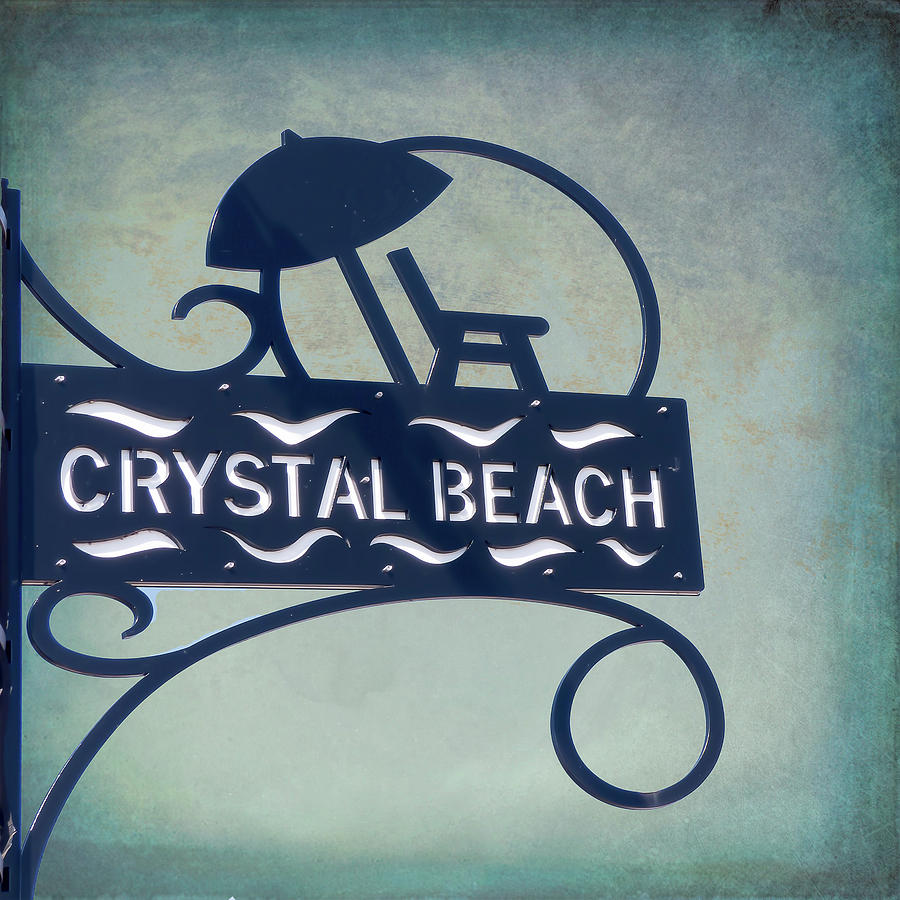 Crystal Beach Sign Photograph by Leslie Montgomery