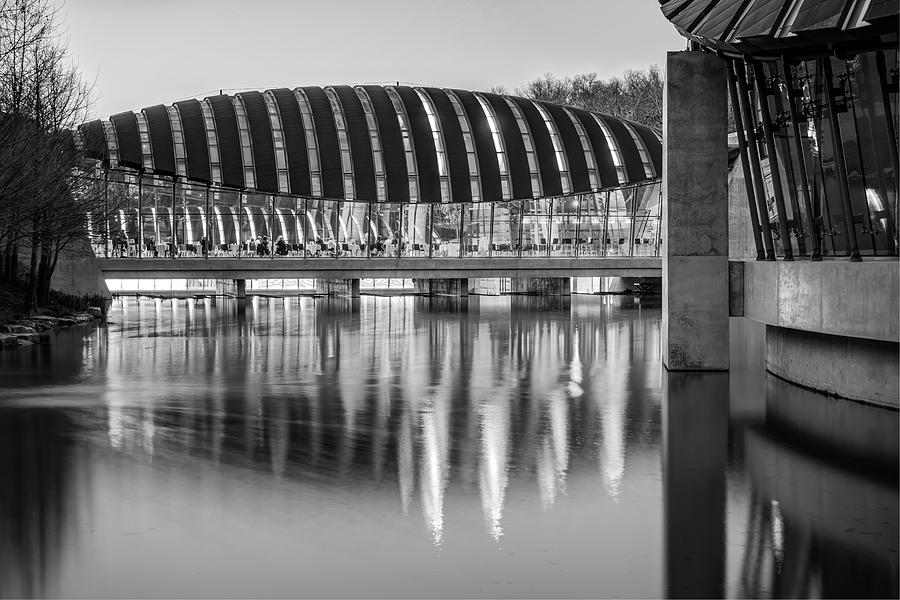 Architecture Photograph - Crystal Bridges Museum Reflections Black and White - Bentonville Arkansas by Gregory Ballos