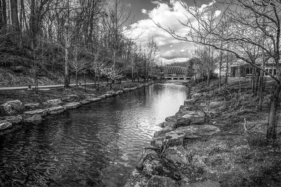 Spring Photograph - Crystal Bridges Museum River Trail  - Bentonville Arkansas BW by Gregory Ballos