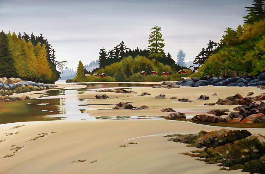 Crystal Cove Bay Tofino Painting by Elissa Anthony