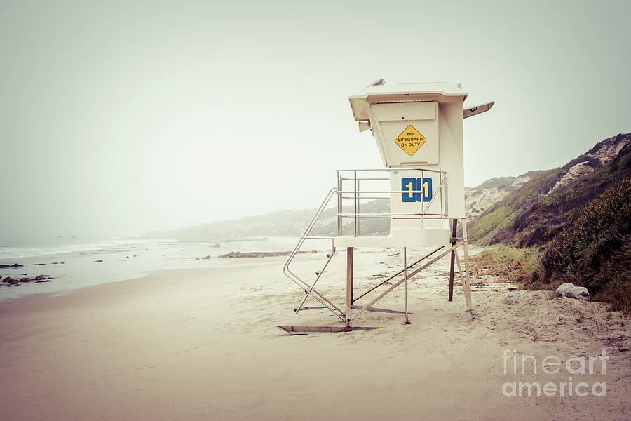 Summer Photograph - Crystal Cove Lifeguard Tower 11 Vintage Picture by Paul Velgos