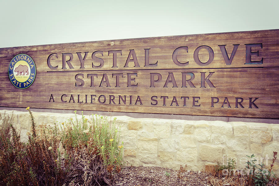 Sign Photograph - Crystal Cove State Park Sign in Laguna Beach by Paul Velgos