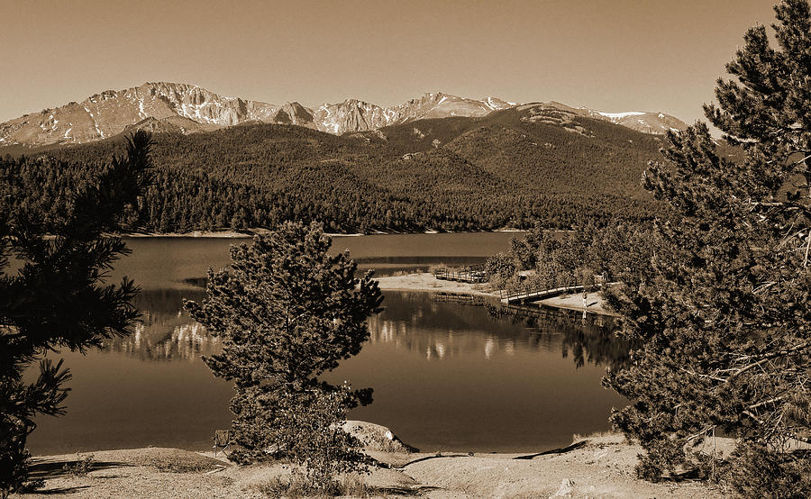 Crystal Creek Reservoir in Sepia Photograph by Judy Vincent